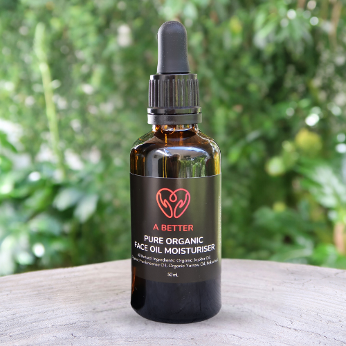Pure Organic Face Oil Moisturiser 50mL Amber Glass Bottle