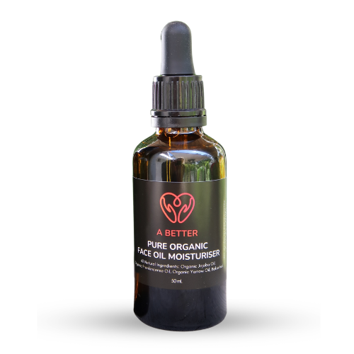 Pure Organic Face Oil Moisturiser 50mL Amber Glass Bottle