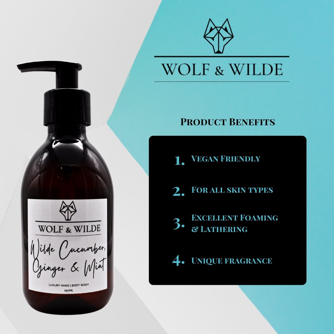 Wilde Cucumber, Ginger & Mint Luxury 2 In 1 Liquid Soap - Hand & Body 250ML